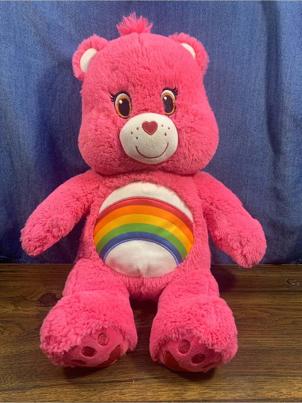 2015 Build A Bear Care Bears Cheer Bear Pink Rainbow Plush 17” Retired BABW
